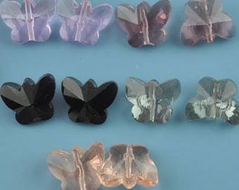 Butterfly black quartz bead