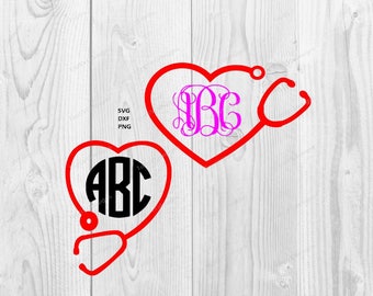 Stethoscope SVG file - DXF PNG included - design for cricut or silhouette printing file