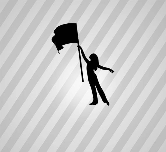 Download Color Guard Flag Girl Silhouette Svg Dxf Eps Silhouette Rld