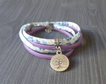 Bracelet liberty purple blue white - woman bracelet - bracelet-tree of life