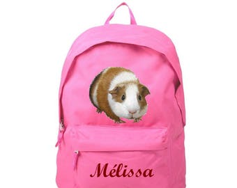 Pink pig backpack from India personalized with name