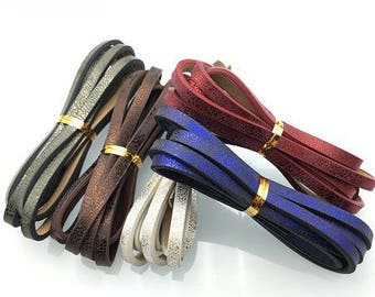 120cm strap faux leather shiny iridescent, 3 color 5mm