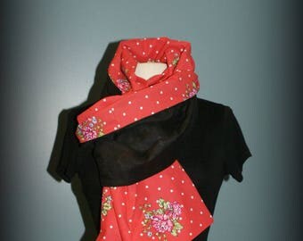 Etole foulard écharpe cheich Rétro Des petits pois roses