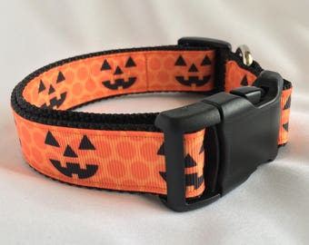 Happy Halloween 3/4" and 1" dog collars