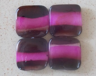 mother of Pearl with pink and purple stripes 4 squares