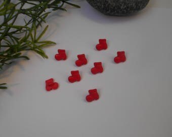 Red button boot 13mm - sold per 8 Santa