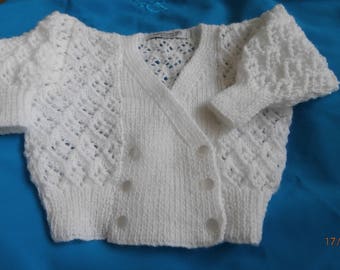 handknitted lacy cardigan for baby girl 3-6 months