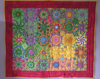 Medium green and yellow patchwork