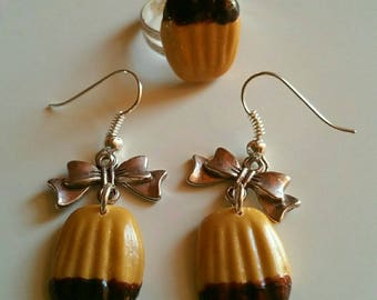 set earrings and ring Magdalen chocolate polymer clay