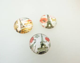 3 cabochons 20 MM Eiffel Tower Paris