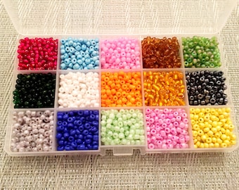 Slime Beads | Beads for Slime | Small Mini Slime Beads Cheap | 15 Different Solid Colors | About 390 Pieces Each Color