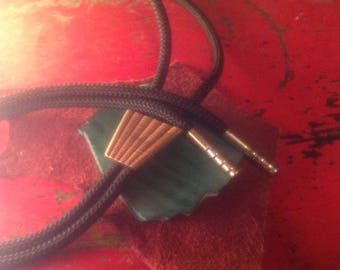 Southwestern Gold Bolo Tie Necklace