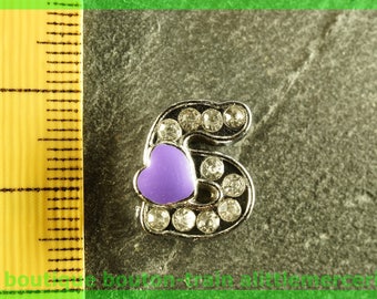 Pearl letter S heart N6 bandwidth rhinestone alphabet for bracelet