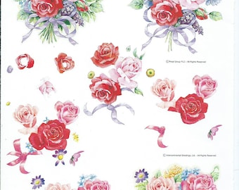 paper cut card 3D pink flowers 1