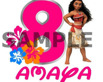 Moana Iron On Transfer. Moana T-shirt Decal. Diy Moana Birthday Shirt. Vaiana Iron On Transfer. Vaiana Birthday Shirt. DIGITAL FILE.