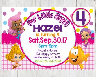 SUPER SALE -80%: Bubble Guppies Instant Download Invitation, Bubble Guppies Invitation, Bubble Guppies Party, Bubble Guppies Birthday Invite