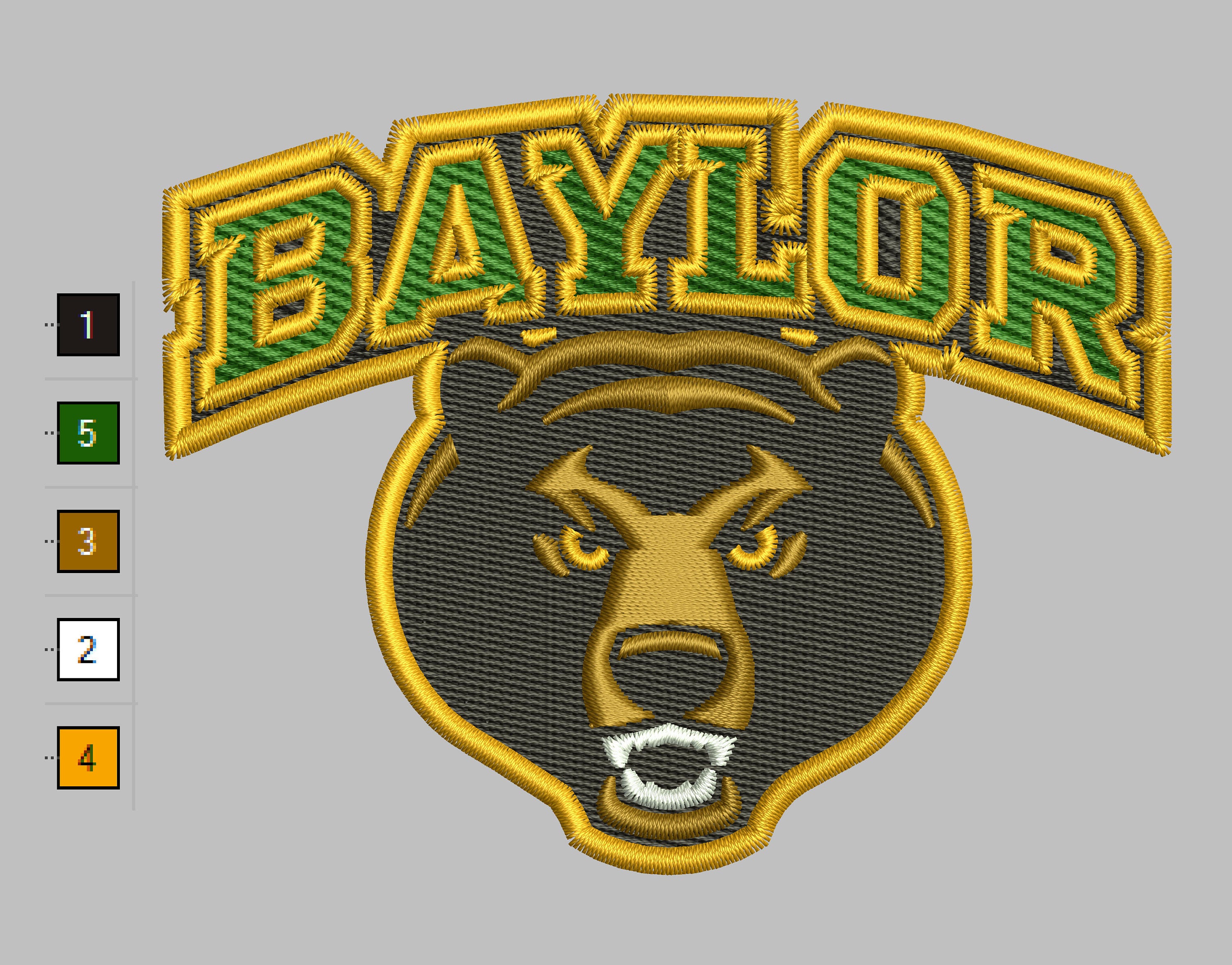 Baylor Bears Embroidery Design 3 Sizes 8 Formats