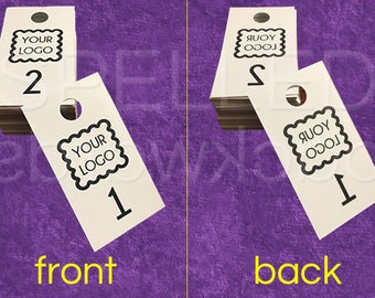 CUSTOM NON-DIGITAL Facebook Live Sale Number Tags Regular & Reversed - Set of 100