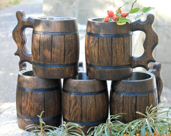 Wooden beer mug | Etsy