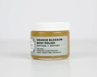 Travel Size Orange Blossom Body Polish - Salt Scrub - Natural Body Scrub