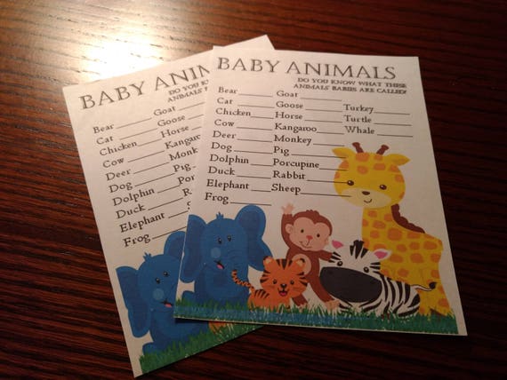 Baby Animals Guessing Game Printable