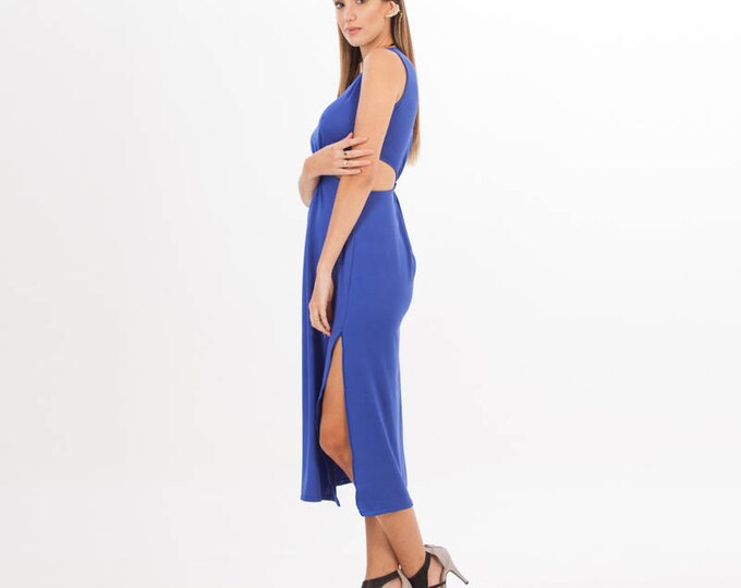 Blue Dress - Dress - Sexy Dress - Blue Sexy Dress - Casual Dress - Asymmetrical dress - Modern dress - Beach Sexy Dress