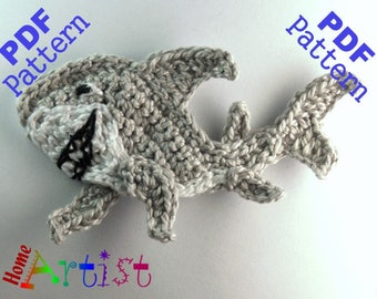 Shark + Plants crochet Applique Pattern
