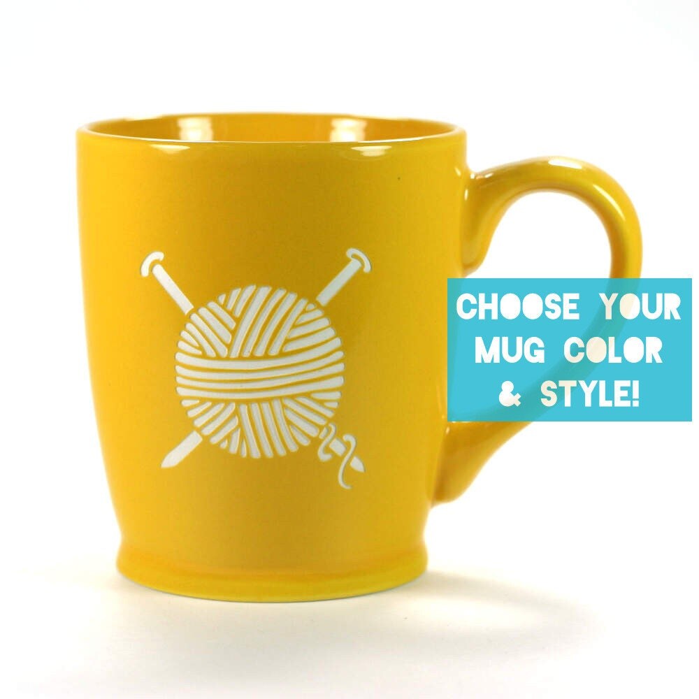 Knitting Yarn Mug Choose Your Cup Color