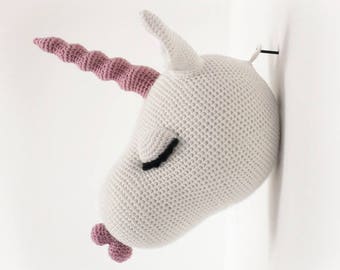 Annabel the Unicorn - Amigurumi Unicorn Crochet Pattern - Crochet Wall Decor - Faux Taxidermy