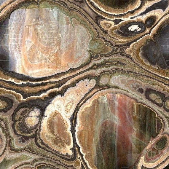Agate Handmade Velvet Upholstery Fabric Brown Grey Shimmer Fiber Art Fabric