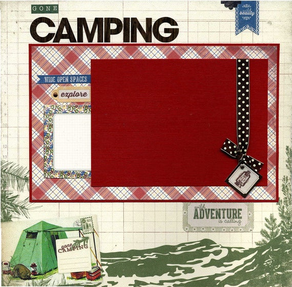 Gone Camping X Premade Scrapbook Page