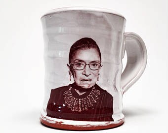 Handmade mug featuring Ruth Bader Ginsburg