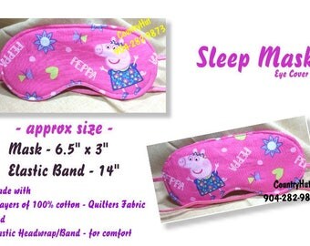 SLEEP MASK eye cover - PEPPA Pig -- will help you fall asleep / travel mask sleeping eye cover