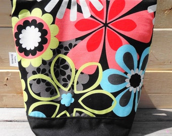 Insulated Lunch Bag - Michael Miller Flower Shower Clementine