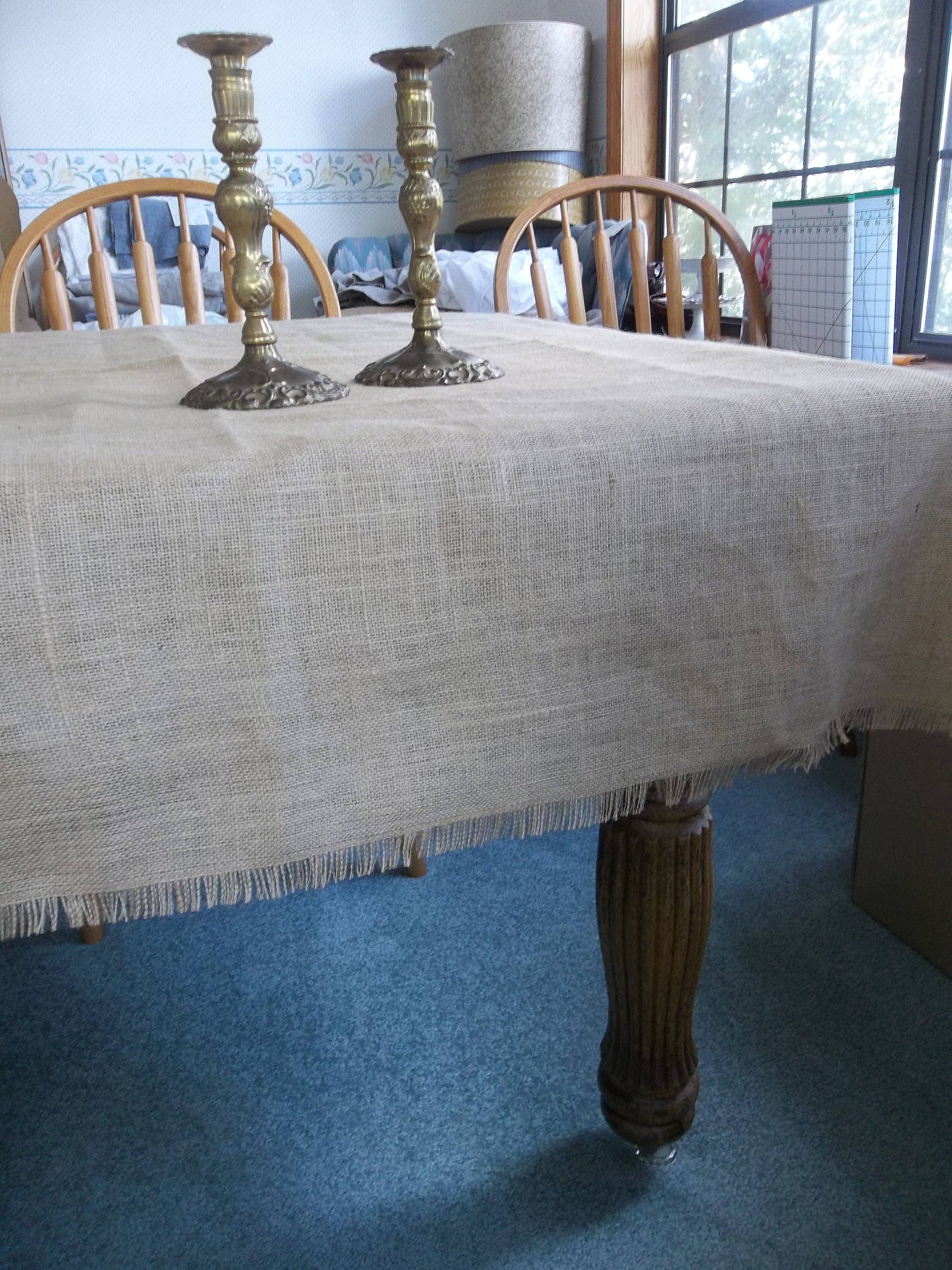 Fringed Burlap Tablecloth Custom Made Fringed Tablecloth Table