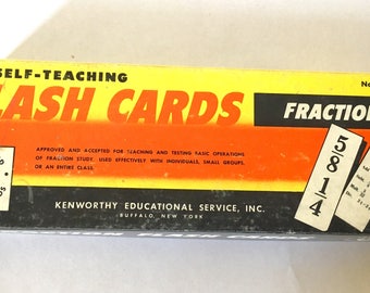 1955 Kenworthy Self-Teaching Flash Cards - Fractions