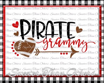 Football SVG Pirate Grammy Svg Distressed Football pattern Vinyl Design SVG DXF Silhouette Cameo Cricut Instant Download Football Design