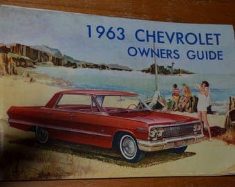 1960s 1963 chevrolet owners manual. Illustrated booklet.