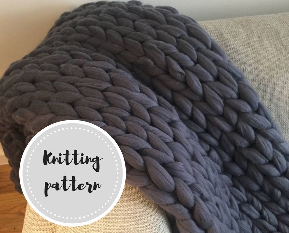 Giant knit blanket PDF pattern