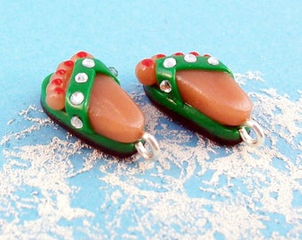 Flip Flops - Handmade Polymer Clay CHARMS with Feet
