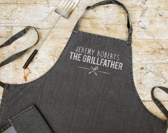 Personalised Denim Bbq Apron