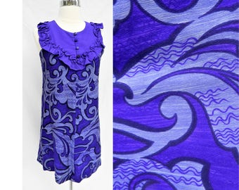 Vintage Lilia Liberty house purple Hawaiian mini dress- Size Small