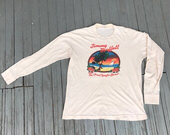 Jimmy Buffett Tee, 80s Band T-Shirt, Band Tour tshirt, vintage rock tee, vintage band tee, Rock n Roll tee, Long Sleeve Tee, Margaritaville