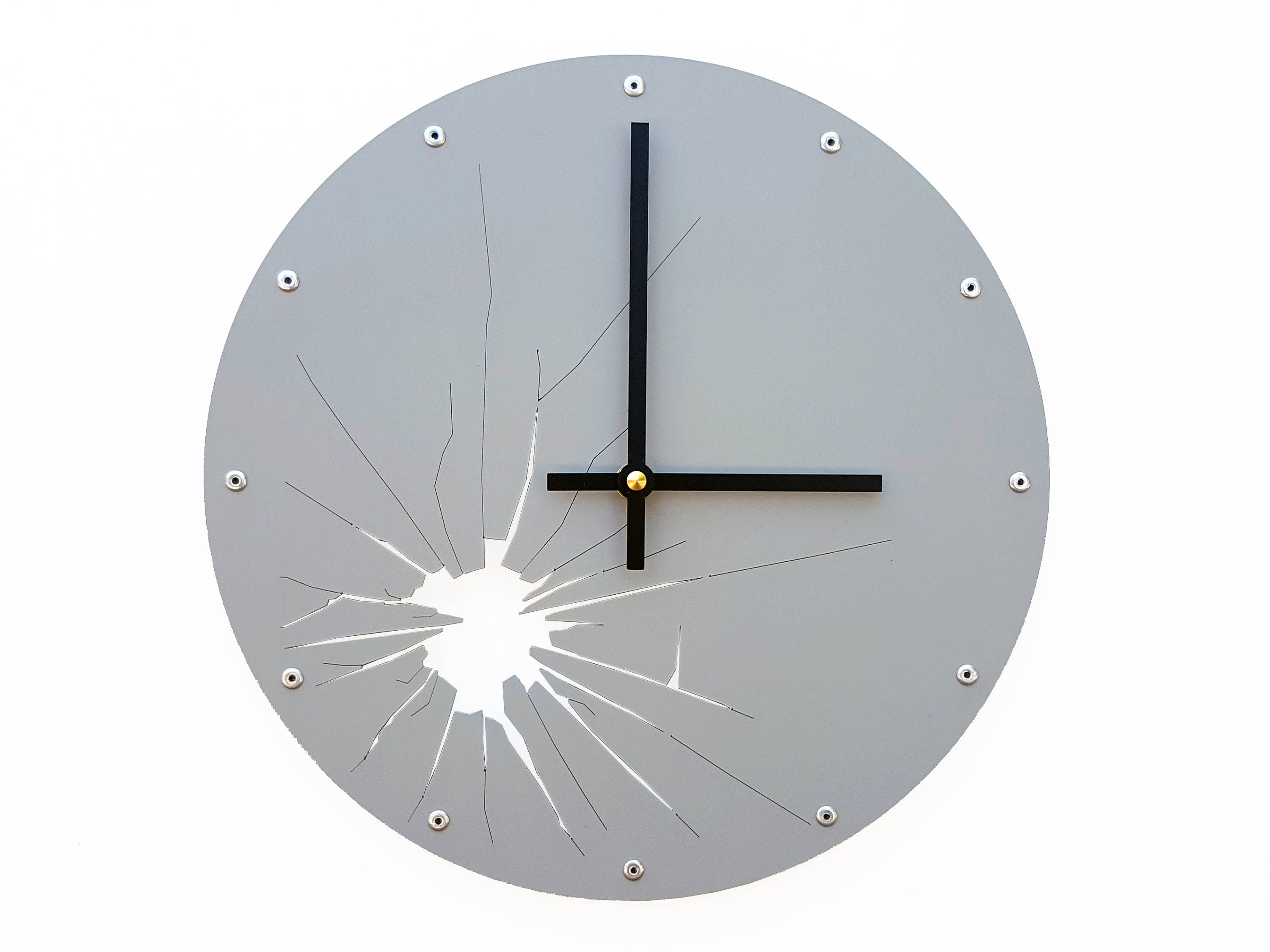 Shattered Metal Medium Unique Wall Clock Modern Wall Clock