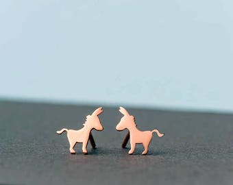 Tiny Donkey Earrings Donkey Studs sterling silver Ass stud earrings mule gold studs Minimal Jewelry Kids Teen gift for her mom gift