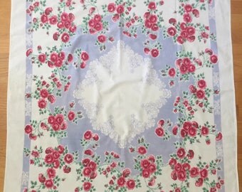 Vintage Rose Printed Tablecloth