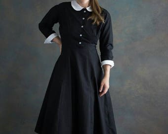 13081 Powder Check Shirt Collar Dress main image 1