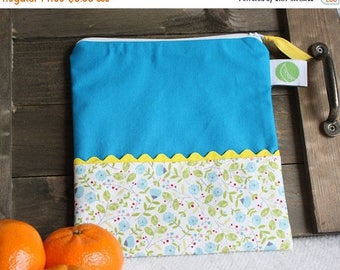On Sale Eco friendly 7.5" Reusable Sandwich Bag - 7.5" x 7.5"- Food safe PUL lined, Zippered, Machine Washable