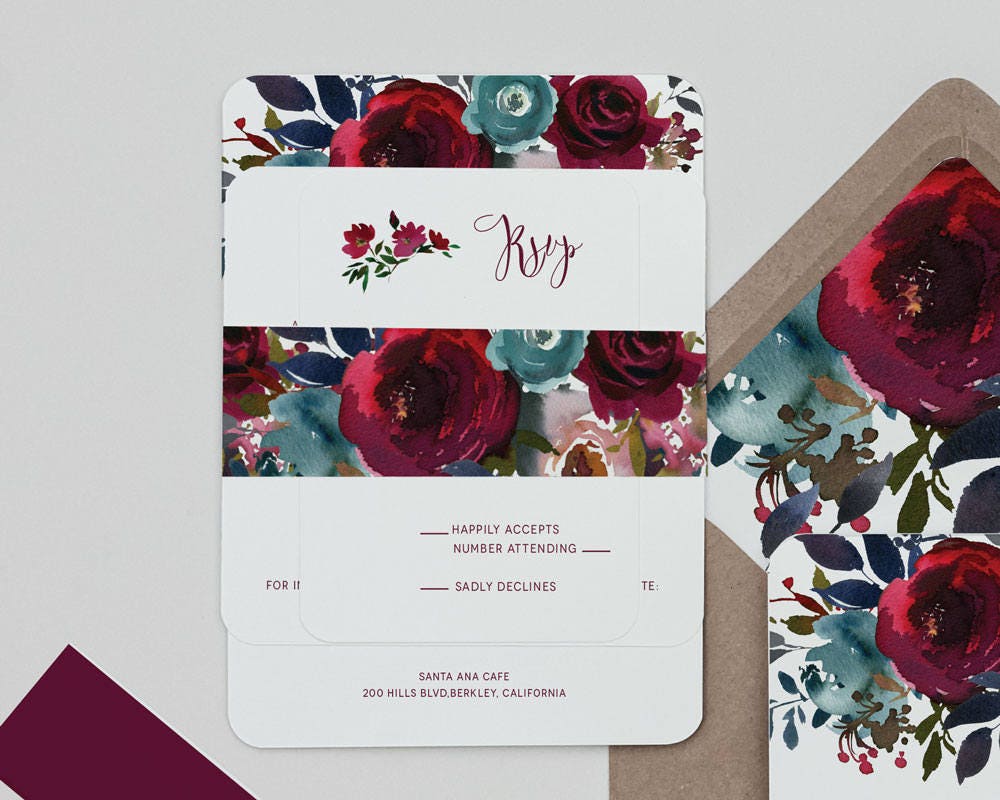 Boho Deep Red And Navy Floral Wedding InvitationsMerlot InvitesBoho Boho Deep Red And Navy Floral Wedding InvitationsMerlot InvitesBoho