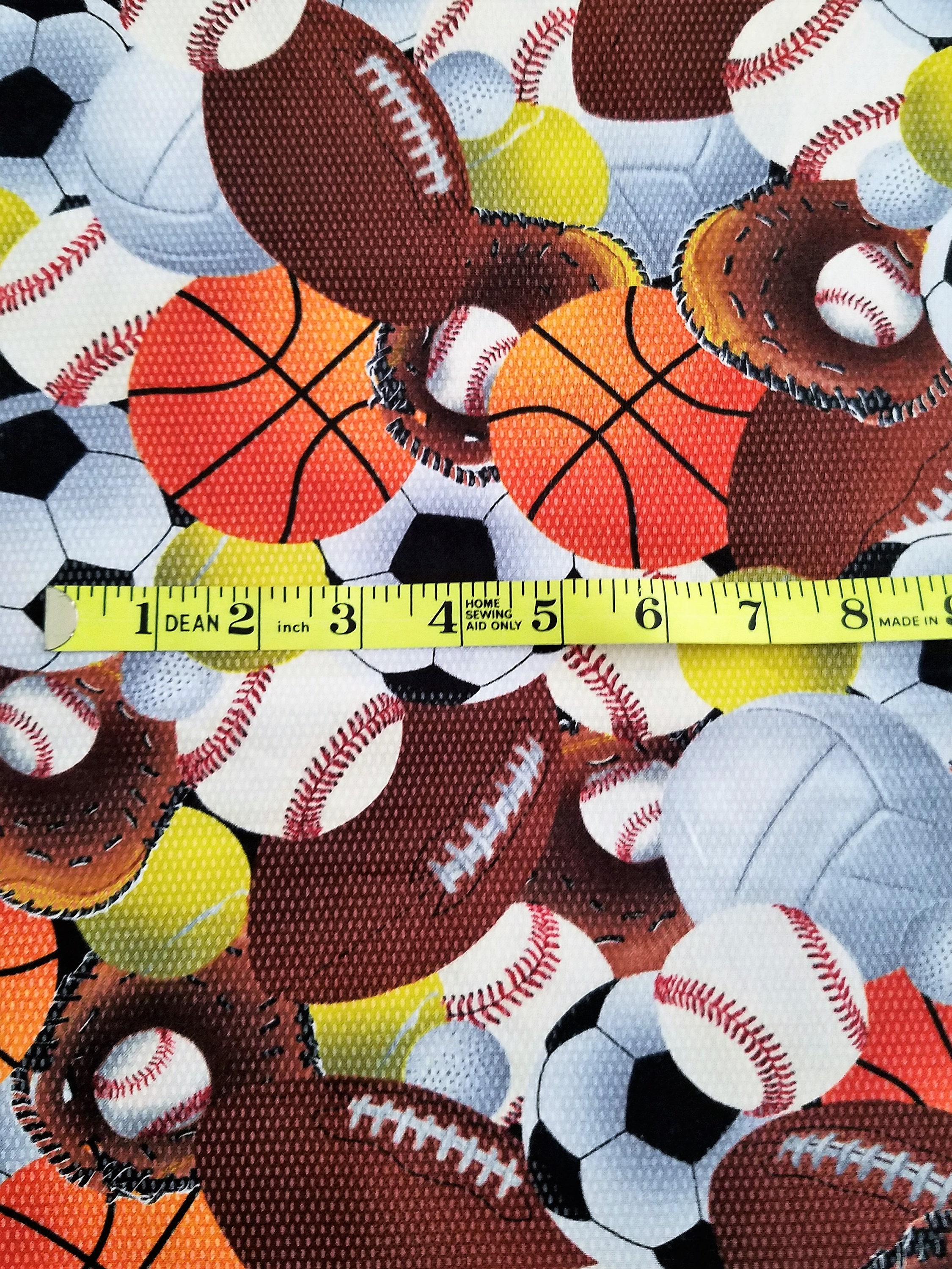 Sports Fabric Sports Balls Fabric Collage Cotton Fabric Sewing Fabric
